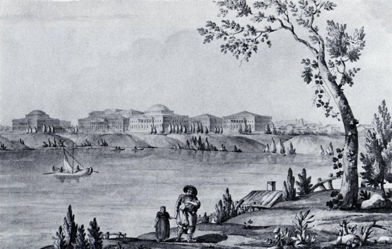 Дворец в Пелле. Рисунок Дж. Кваренги