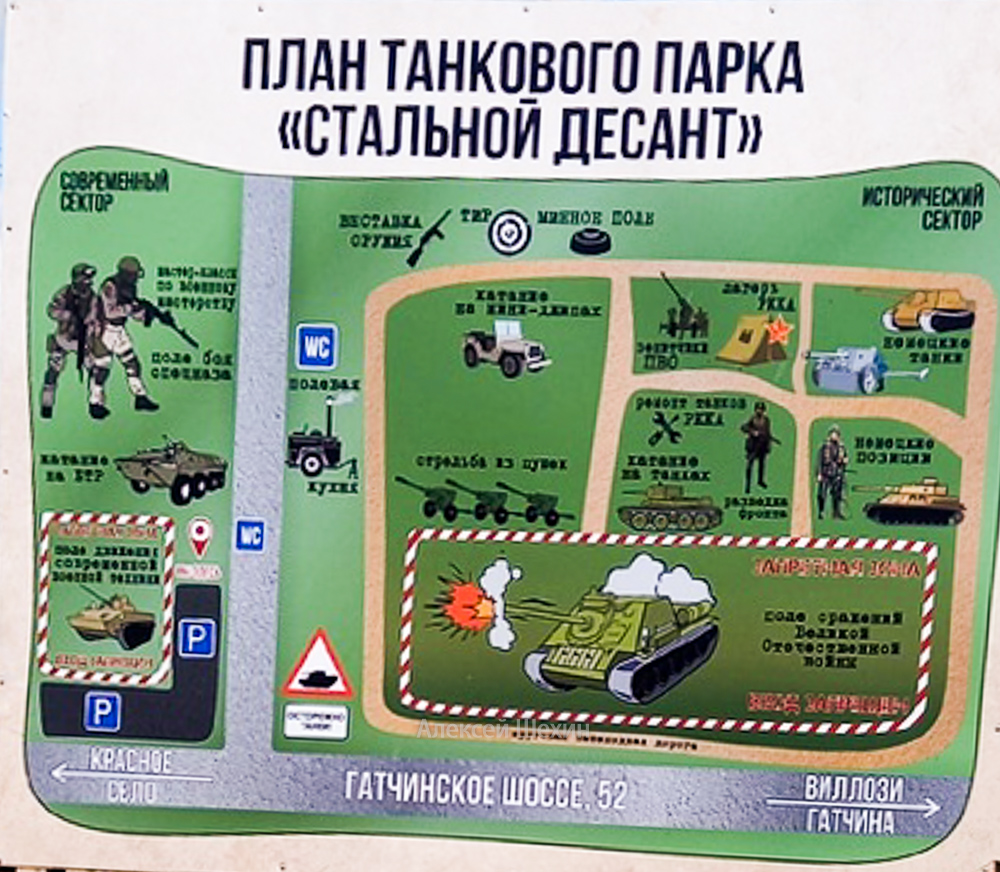 Схема танкового парка Стальной десант между Красным селом и Вилози