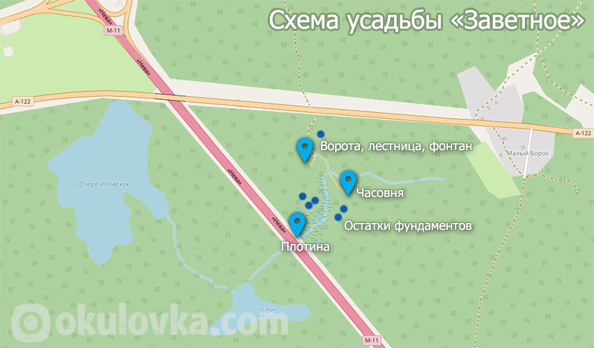 Схема усадьбы заветное с сайта okulovka.com